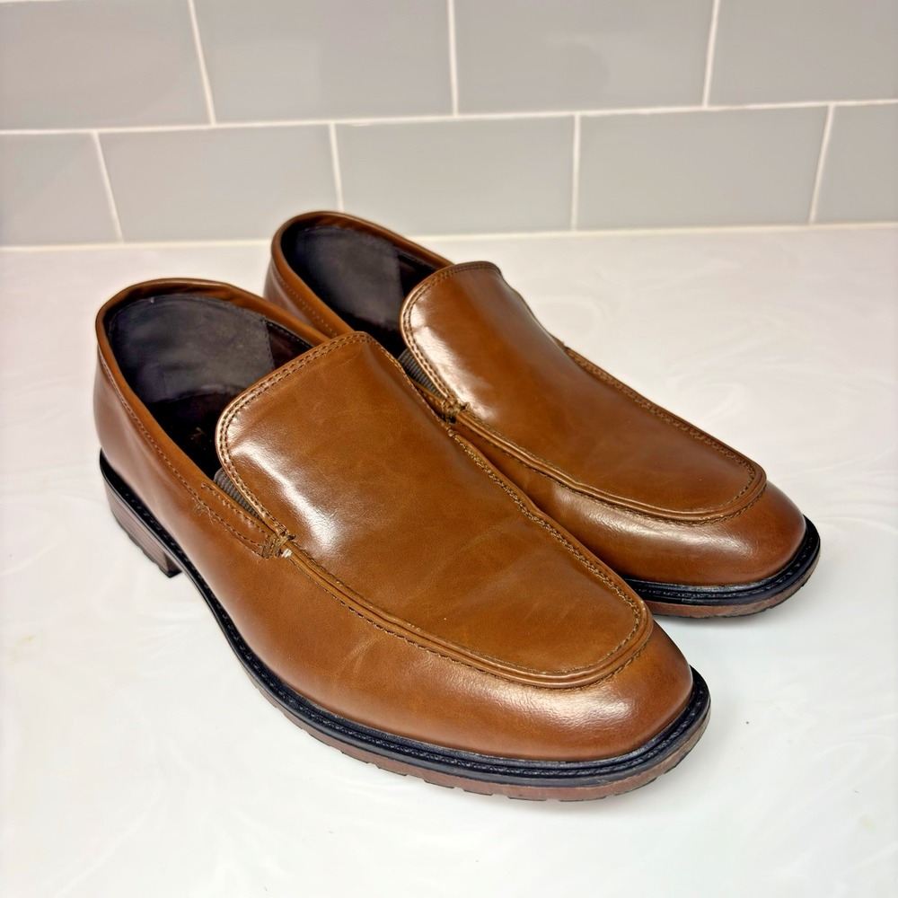 Todd Welsh Brown Leather Men's Slip On Dress Shoe Loafer Size US 6